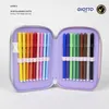 An open pencil case filled with colorful felt-tip pens. Voir les images du produit