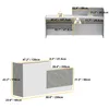 Große Empfangstheke 220x60x110cm, Weiß & Marmor-Optik, Produktbild-Vorschau 6