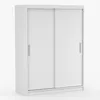 A white sliding door wardrobe against a white background. Voir les images du produit