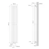LuxeBath Deskový radiátor Vertikální 260 x 1400 mm Bílý se Náhled obrázku produktu 2