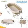 moovkee Babybadewanne Faltbar 80 cm Beige mit Thermometer Produktbild-Vorschau 2