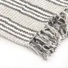 vidaXL Strisce di cotone 160 x 210 cm Grigio e bianco Anteprima dell’immagine prodotto 3