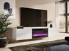 A modern living room with a wall-mounted TV stand featuring an electric fireplace. Náhľad obrázku produktu