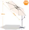 Sonnenschirm mit LED Beleuchtung Ampelschirm 350 cm Garten Produktbild-Vorschau 2