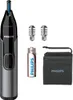 A Philips nose and eyebrow trimmer kit is displayed against a white background, along with its accessories. Voir les images du produit