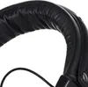 A close-up shot of the padded headband of a black headphone. Produktbild-Vorschau