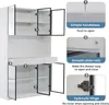 OKWISH Vitrine Design avec Éclairage LED Réglable - Meuble Voir les images du produit 8