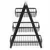 3-stöckiger Obstkorb Metall Schwarz – Obst Etagere, Produktbild-Vorschau 3