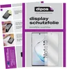 A collage of images showing instructions for applying a screen protector and a product shot of the screen protector on a phone. Náhľad obrázku produktu