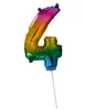Zahlen Folienballon 41 cm mit Stab - Regenbogen Zahl 4 Produktbild-Vorschau 2