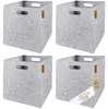 4er-Set Filz Aufbewahrungskörbe 30x30x30 cm dunkelgrau Produktbild-Vorschau 4