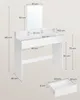 Diagram of a white dressing table with measurements. Náhled obrázku produktu