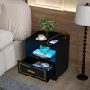 2er Set Nachttisch mit LED-Leuchte, 1 USB & TypeC-Anschluss Produktbild-Vorschau 9