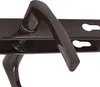 A close-up view of two brown door handles mounted on a dark brown rectangular plate. Náhled obrázku produktu