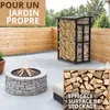 Range-bûches extérieur avec toit 91 × 56 × 117 cm Abri bois Voir les images du produit 4