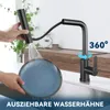 ZMH Wasserhahn Küche Küchenarmatur Schwarz Waterfall Produktbild-Vorschau 7
