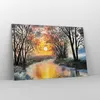Bilder auf glas - Einteilig - Fluss Sonne Bäume - 120x80cm Produktbild-Vorschau 4