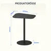 A diagram showing the dimensions of a black side table. Anteprima dell’immagine prodotto