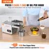 A person is demonstrating an oil pressing machine in a kitchen setting, with ingredients and oil shown. Produktbild-Vorschau