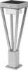 A modern, silver outdoor solar light with a motion detector. Produktbild-Vorschau