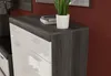 A close-up of a modern white and gray cabinet with a plant on top. Produktbild-Vorschau