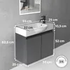 A bathroom vanity with a sink and faucet, with dimensions indicated by text overlays. Produktbild-Vorschau