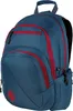 A blue backpack with red trim and accents is shown against a white background. Produktbild-Vorschau