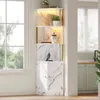 Armoire d'angle haute Merax avec éclairage LED et prises, Voir les images du produit 4