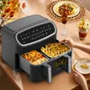 Dvojkomorová teplovzdušná fritéza 10L Airfryer s okienkom, Náhľad obrázku produktu 11