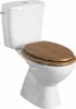 A white toilet with a wooden seat, shown from a diagonal angle against a white background. Anteprima dell’immagine prodotto