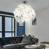 Deckenleuchte, Metall, Blätter-Design, Chrom, weiß, H 58 cm Produktbild-Vorschau 5