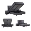 BIRDY  Bett Grau Boxspringbett mit Matratze 160x200 Produktbild-Vorschau 4