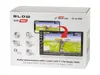 The image shows the retail packaging of a car radio. Voir les images du produit