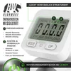 Close-up of a white energy cost meter with a digital display and buttons, showing product features and information. Podgląd zdjęcia produktu