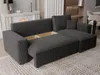 A dark gray sectional sofa with its storage compartment open, shown in a living room setting. Produktbild-Vorschau
