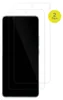Two screen protectors are shown on a white background, with a yellow circle indicating a 2-pack. Produktbild-Vorschau