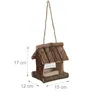 Relaxdays Vogelfutterhaus Holz, zum Aufhängen, HBT: 17 x 15 Produktbild-Vorschau 4