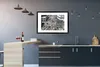 MuchoWow® Gerahmtes Poster Schwarz-Weiß-Luftaufnahme von Produktbild-Vorschau 5