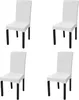 vidaXL Stretch Chair Covers Straight 4 ks. Biele Náhľad obrázku produktu 5