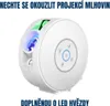 A white star projector with blue and green lights emanating from it, set against a white background. Voir les images du produit