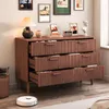 Comodino INONEFT con 6 cassetti in rattan, 100x34x73 cm, Anteprima dell’immagine prodotto 4
