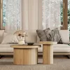 okwish  Couchtisch，Zwei runde Tische，runder Produktbild-Vorschau 4