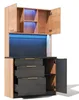 Küchenhochschrank 100x40x180 cm mit LED & Steckdose – Produktbild-Vorschau 14