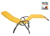 A yellow lounge chair with a gray metal frame is shown against a white background. Produktbild-Vorschau