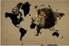 MuchoWow® Poster Weltkarte - Schwarz - Löwe 90x60 cm - Produktbild-Vorschau 1