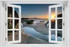 Wallario Wandbild mit Fenster-Illusion: Sonnenuntergang Produktbild-Vorschau 1