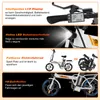 Collage of images showcasing features of an electric bike. Voir les images du produit