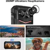 Collage of images showcasing the features of a rugged smartphone, including its camera capabilities and display. Produktbild-Vorschau