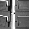 A close-up view of two interlocking black plastic panels, likely part of a modular storage system. Náhled obrázku produktu