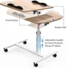 A diagram showing a mobile laptop table with adjustable height and rotation features. Produktbild-Vorschau